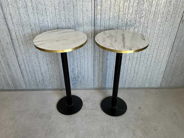 Statafel met messing rand ø 60 cm (2x) - afbeelding 1 van  4