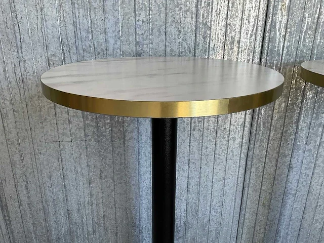 Statafel met messing rand ø 60 cm (2x) - afbeelding 3 van  4