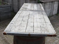 Statafel op houten tonnen - 240x76x95cm - afbeelding 5 van  5