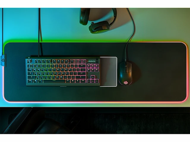 Steelseries apex 3 tkl rgb gamingtoetsenbord voor esports 8zone rgbverlichting amerikaanse qwerty zwart - afbeelding 3 van  5