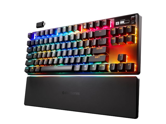 Steelseries apex pro tkl wireless hyper magnetic gamingtoetsenbord bluetooth 2,4 ghz usbc azerty - afbeelding 2 van  4