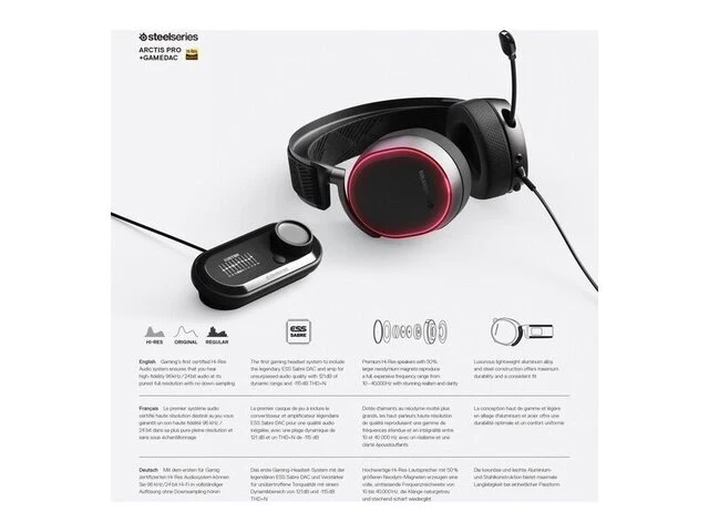 Steelseries arctis pro gaming koptelefoon - zwart - afbeelding 1 van  5