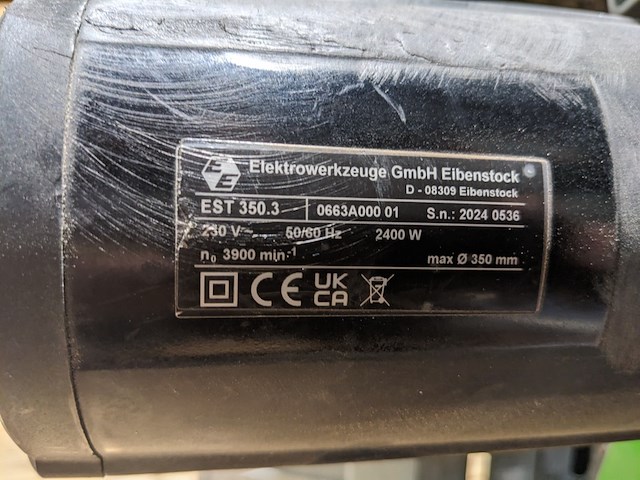 Steenzaagmachine, eibenstock, est 350.3, groen/zwart, 2022 - afbeelding 8 van  9