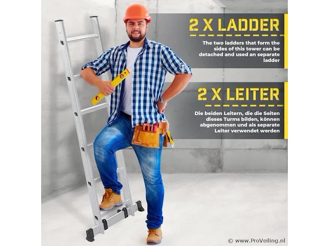 Steiger - multifuncitionele ladder - ladderrek - werkblad - werkplatform - 4 in 1 - afbeelding 2 van  13