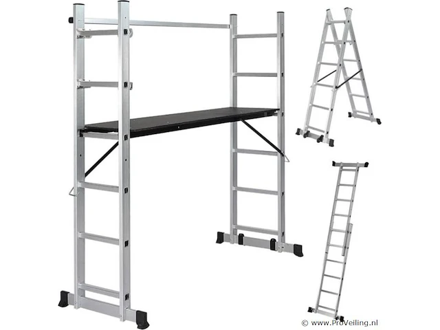 Steiger - multifuncitionele ladder - ladderrek - werkblad - werkplatform - 4 in 1 - afbeelding 1 van  13