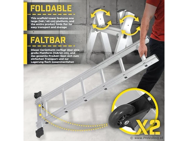 Steiger - multifuncitionele ladder - ladderrek - werkblad - werkplatform - 4 in 1 - afbeelding 7 van  13