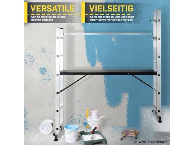 Steiger - multifuncitionele ladder - ladderrek - werkblad - werkplatform - 4 in 1 - afbeelding 8 van  13