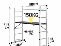 Steiger - multifuncitionele ladder - ladderrek - werkblad - werkplatform - 4 in 1 - afbeelding 10 van  13