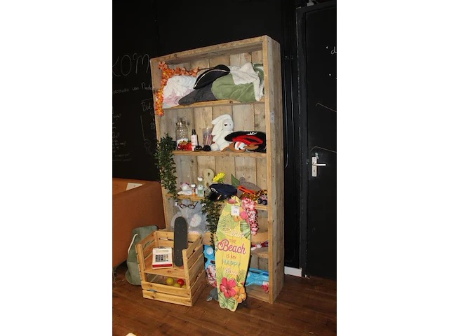 Steigerhouten schappenkast afm. 104 x 29 x200 cm. - afbeelding 2 van  2