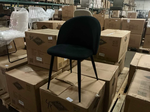 Stella velvet zwart eetkamerstoel (6x) - afbeelding 1 van  4