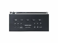 Stereo fm wekkerradio met radiogestuurde klok en aux-ingang lenco zwart-zilver - afbeelding 2 van  4