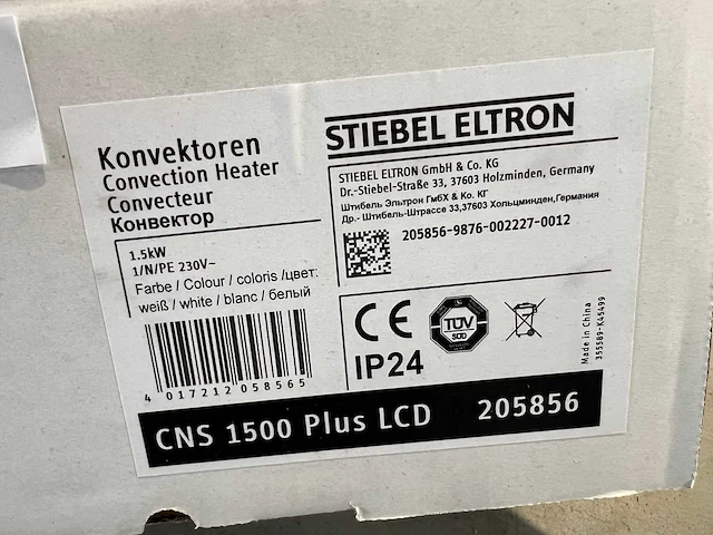 Stiebel eltron - cns 1500 plus lcd - elektrische convector kachel - afbeelding 2 van  2