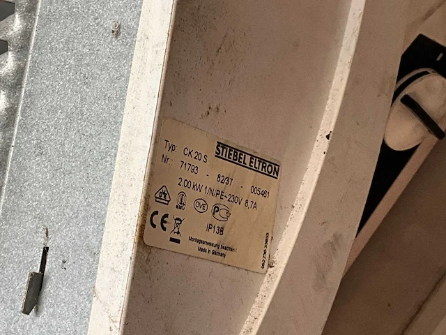 Stiebel eltron ck 20 s elektrische verwarming (2x) - afbeelding 3 van  3