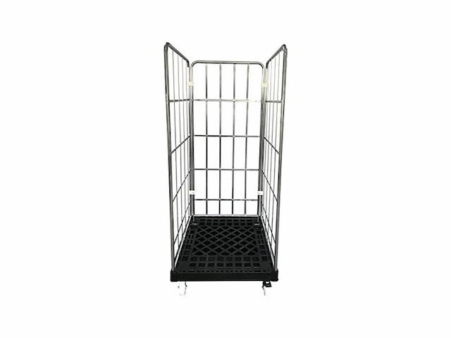 Stier rolcontainer 3-zijdig galvanisch verzinkt met kunststof rolplaat lxbxh 815x724x1630 mm nuttige hoogte 1450 mm - afbeelding 1 van  2