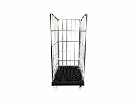 Stier rolcontainer 3-zijdig galvanisch verzinkt met kunststof rolplaat lxbxh 815x724x1630 mm nuttige hoogte 1450 mm - afbeelding 1 van  2