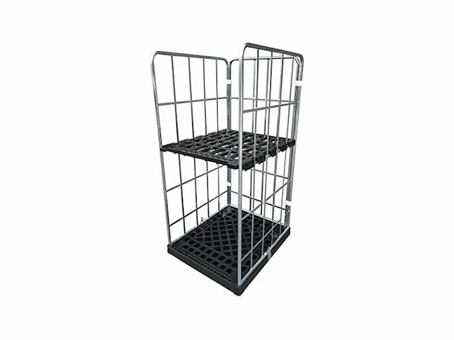 Stier rolcontainer 3-zijdig galvanisch verzinkt met kunststof rolplaat lxbxh 815x724x1630 mm nuttige hoogte 1450 mm - afbeelding 2 van  2
