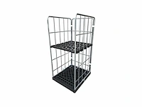 Stier rolcontainer 3-zijdig galvanisch verzinkt met kunststof rolplaat lxbxh 815x724x1630 mm nuttige hoogte 1450 mm - afbeelding 2 van  2