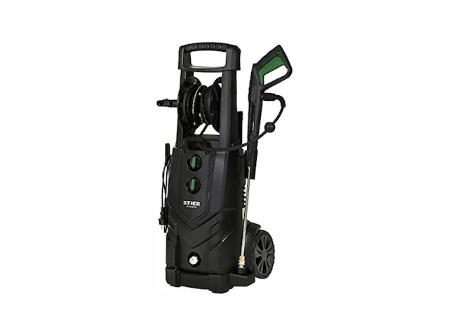 Stier sdr-300 hogedrukreiniger, 3200 w, maximale druk van 225 bar, debiet tot 540 l/u, inclusief roestvrij spuitpistool en 5 sproeiers, slangtrommel, 10 meter radius, 5 meter slang - afbeelding 1 van  2