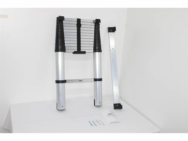 Stier telescopische ladder premium 3,8 m 13 sporten 150 kg draagvermogen hoogwaardig aluminium - afbeelding 1 van  1