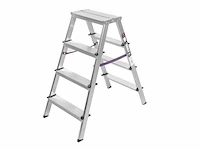 Stier trapladder met 2x4 treden, toegankelijk aan beide zijden - afbeelding 1 van  6