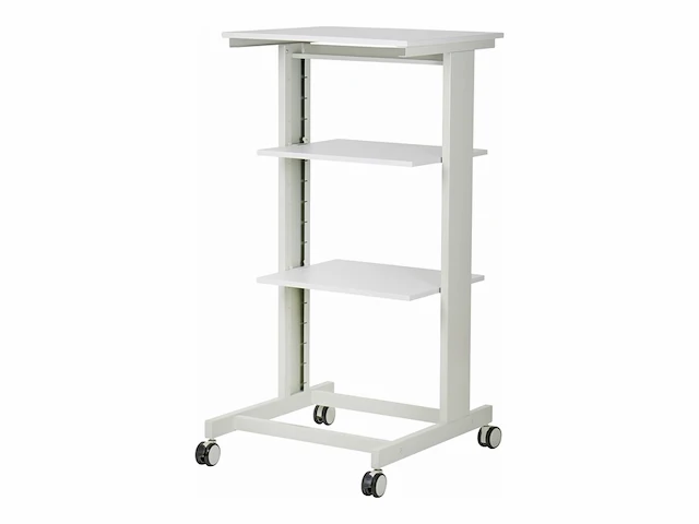 Stier verrijdbare pc-werktafel 1180 mm hoog x 600 mm breed x 500 mm diep, grijs - afbeelding 1 van  5