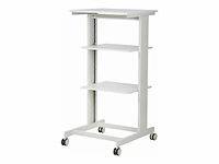 Stier verrijdbare pc-werktafel 1180 mm hoog x 600 mm breed x 500 mm diep, grijs