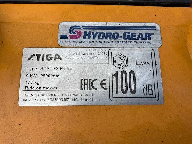 Stiga tornado 3098h zitmaaier - afbeelding 5 van  13