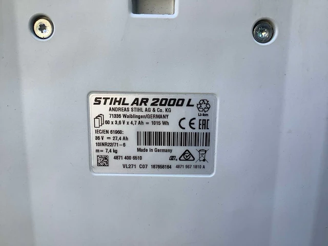 Stihl ar2000 l rugaccu - afbeelding 4 van  4