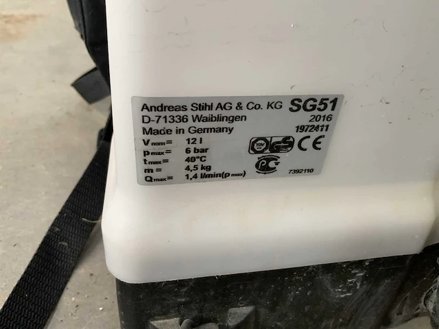 Stihl sg51 rugspuit - afbeelding 2 van  2