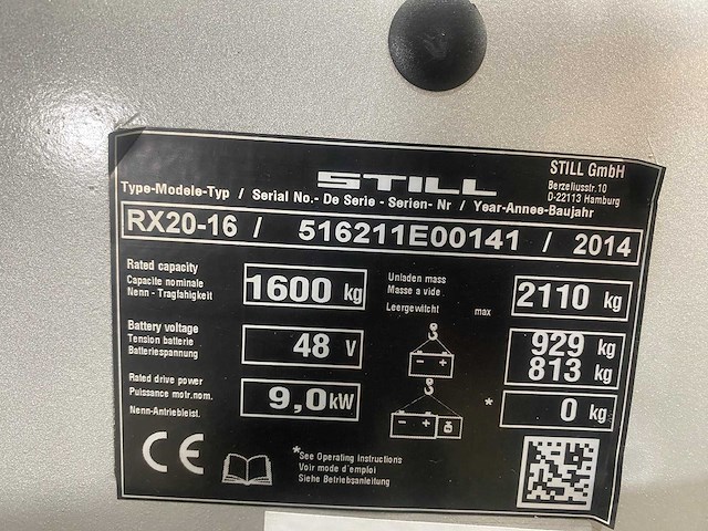 Still - 2014 - rx20-16 - vorkheftruck - afbeelding 9 van  18