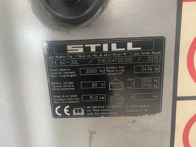 Still - 2015 - rx60-30l - vorkheftruck - afbeelding 13 van  15