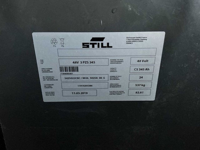 Still - 48v 3 pzs 345ah - acculaders - 2019 - afbeelding 3 van  3