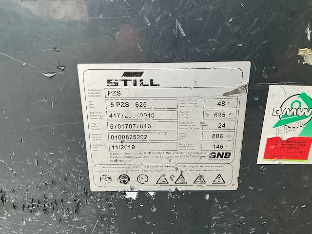 Still - 48v 625ah 5 psz 625 - acculaders - 2019 - afbeelding 4 van  5
