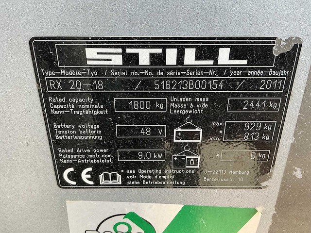 Still - rx20-18 - vorkheftrucks - 2011 - afbeelding 3 van  11