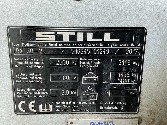 Still - rx60-25 - vorkheftrucks - 2017 - afbeelding 5 van  13