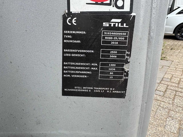 Still - rx60-25/600 - vorkheftrucks - 2016 - afbeelding 3 van  11
