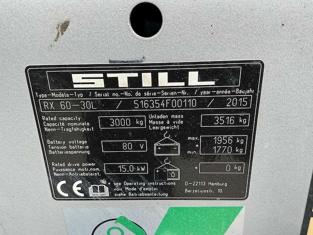 Still - rx60-30 - vorkheftruck - 2015 - afbeelding 3 van  10