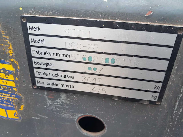 Still r60-25 vorkheftruck - afbeelding 5 van  13
