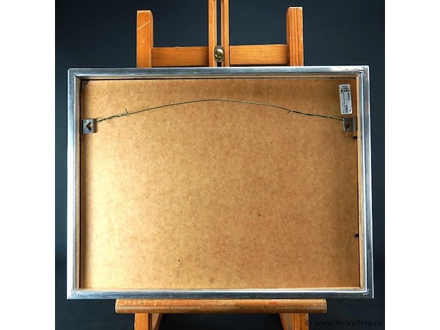 Stilleven in passe-partout, in houten lijst, achter glas - afbeelding 5 van  5