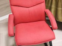 Stoel - rood gestoffeerd - 63x65x95cm - afbeelding 1 van  3