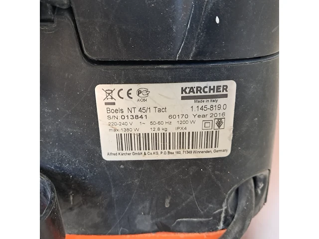 Stof-/waterzuiger - 45l - 230v, kärcher, nt45/1 tact, 2016 - afbeelding 8 van  8