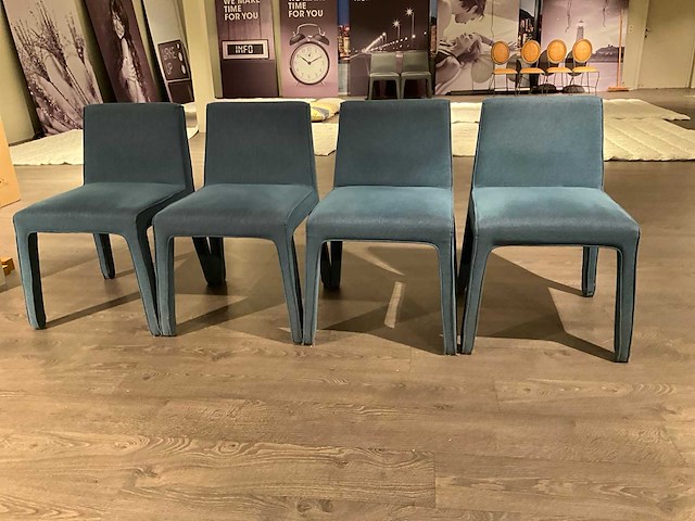 Stoffen eetkamerstoel (4x) - afbeelding 1 van  6