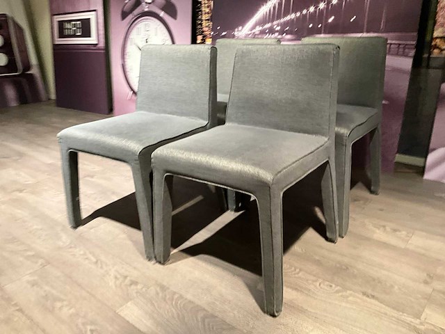 Stoffen eetkamerstoel (4x) - afbeelding 4 van  9