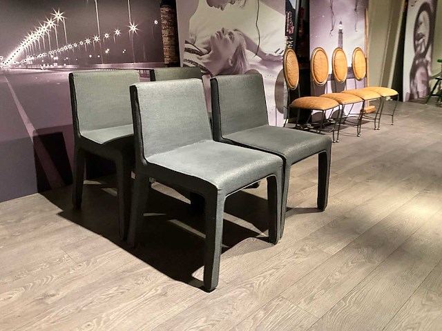 Stoffen eetkamerstoel (4x) - afbeelding 8 van  9