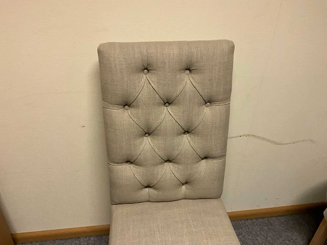Stoffen eettafelstoel (3x) - afbeelding 2 van  4