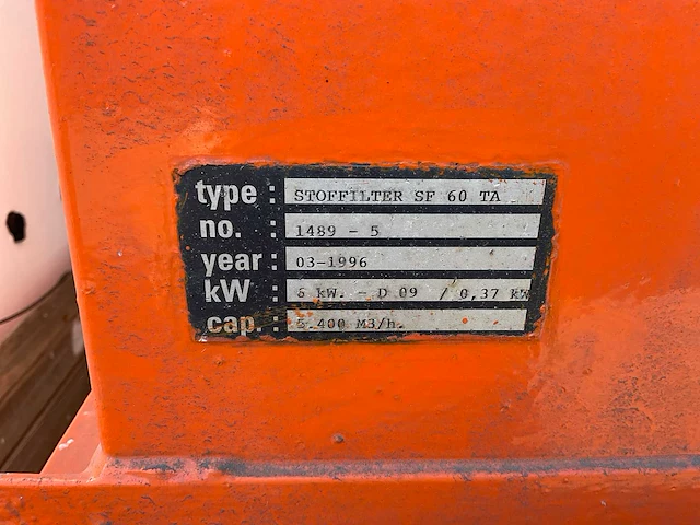 Stoffilter sf 60 ta 1996 afzuiginstallatie - afbeelding 4 van  12
