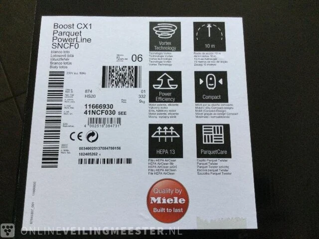 Stofzakloze stofzuiger miele, cx boost parquet, lotus wit - afbeelding 4 van  4
