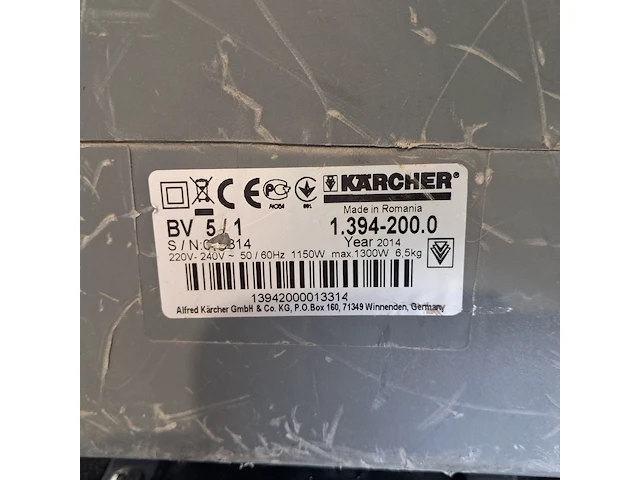 Stofzuiger 5l rugmodel 230v, kärcher, bv5/1, 2014 - afbeelding 5 van  13