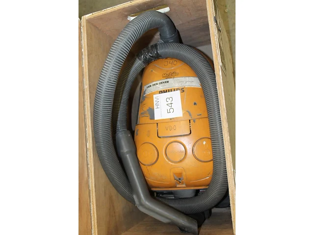 Stofzuiger philips mobilo lurbo max in houten kist 28 x 64 x 33 cm. - afbeelding 1 van  2