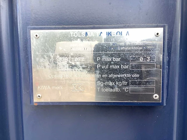 Stokvis olietank/ olie opslag - afbeelding 7 van  8